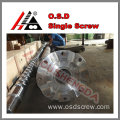 Exhaust vented screw & barrel for recycled plastic pelletizing